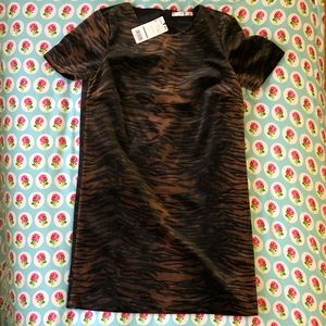 MNG fuzzy tiger print dress 🐅 Sz 4